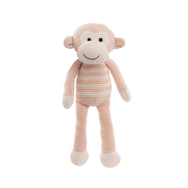 Monkey Louie Plush Soft Toy Baby Pink (40cmHT)