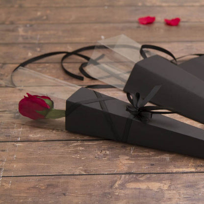 Acetate Premium Flat Pack Rose Cone Black (7x65cmH) Pack 6