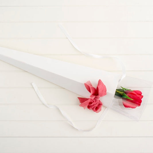 Acetate Premium Flat Pack Rose Cone White (7x65cmH) Pack 6