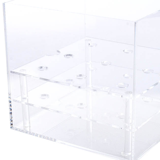Acrylic 9 Head Rose Display Box with Lid (16x15cm)