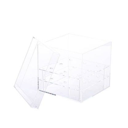 Acrylic 9 Head Rose Display Box with Lid (16x15cm)