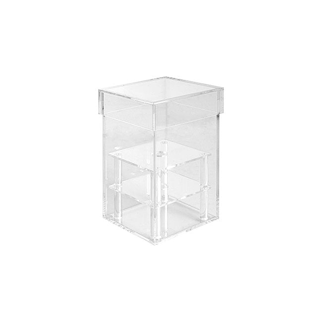 Acrylic Single Rose Head Display Box with Lid (9x9x15cmH)