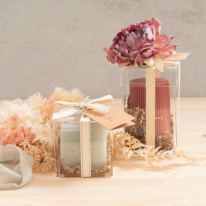 Acrylic Single Rose Head Display Box with Lid (9x9x15cmH)