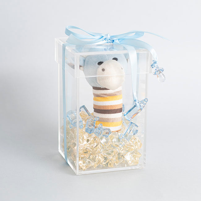 Acrylic Single Rose Head Display Box with Lid (9x9x15cmH)