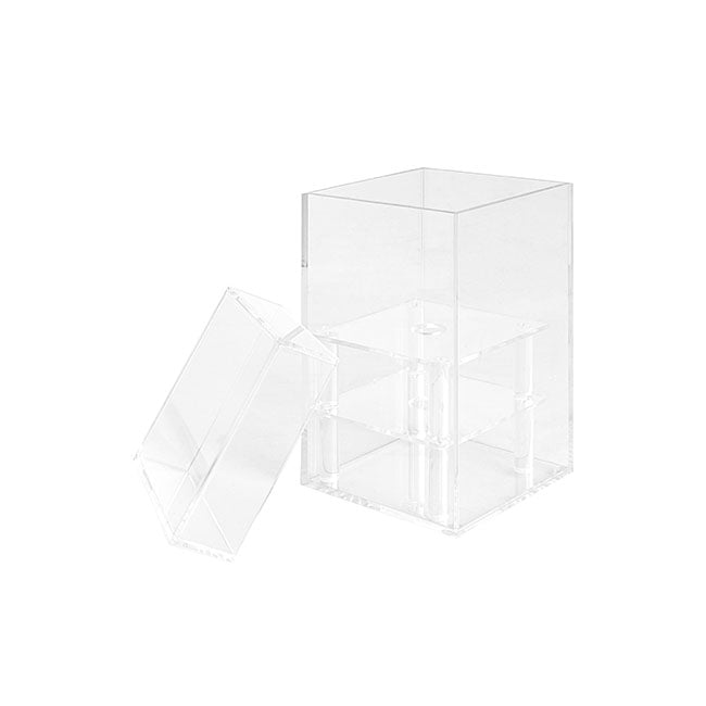 Acrylic Single Rose Head Display Box with Lid (9x9x15cmH)