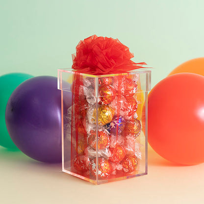 Acrylic Single Rose Head Display Box with Lid (9x9x15cmH)