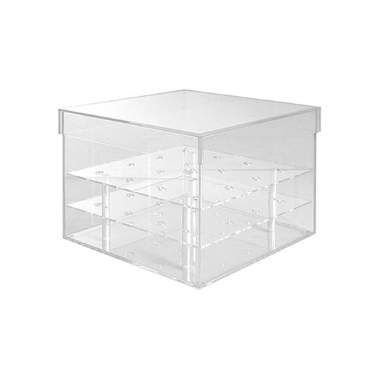 Acrylic 16 Rose Head Display Box with Lid (20x20x15cmH)