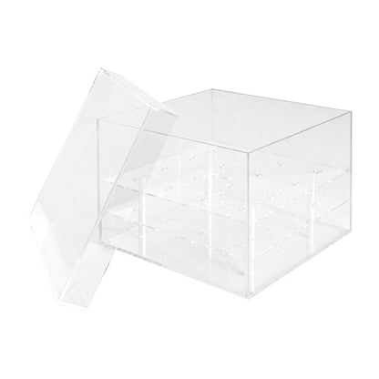 Acrylic 16 Rose Head Display Box with Lid (20x20x15cmH)