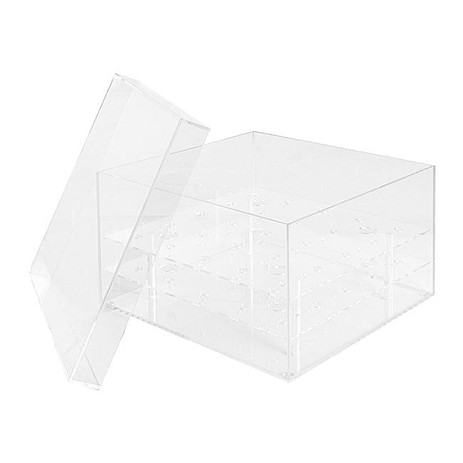 Acrylic 25 Rose Head Display Box with Lid (25x25x15cmH)
