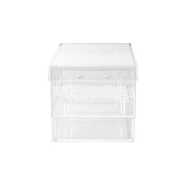 Acrylic 9 Rose Head Display Box with Drawer (15x15x15cmH)