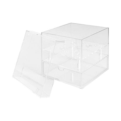 Acrylic 9 Rose Head Display Box with Drawer (15x15x15cmH)