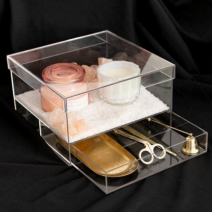 Acrylic 25 Rose Head Display Box with Drawer (25x25x15cmH)