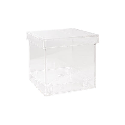 Acrylic Single Rose Display Bomboniere Box (9x9x9Hcm)