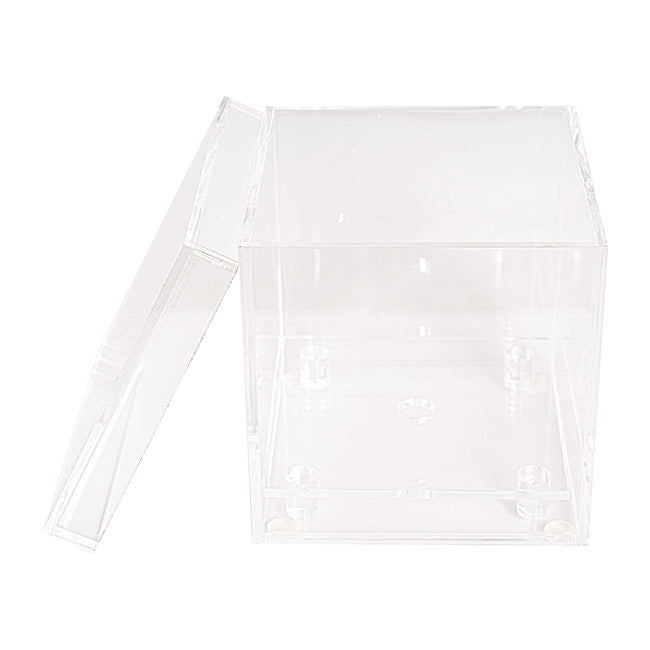 Acrylic Single Rose Display Bomboniere Box (9x9x9Hcm)