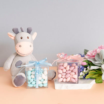 Acrylic Single Rose Display Bomboniere Box (9x9x9Hcm)