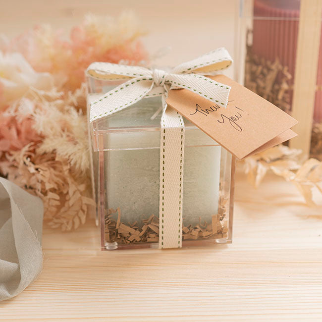 Acrylic Single Rose Display Bomboniere Box (9x9x9Hcm)