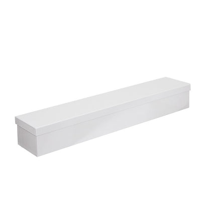 Glossy Half Dozen Rose Box White (75x14x11cmH)