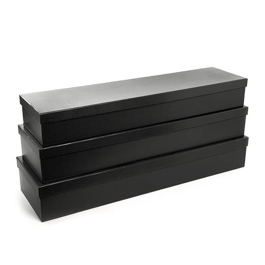 Glossy Rose Box Dozen Black (75x21x11cmH) Set 3