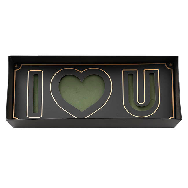 I Love U Rose Box with Foam Insert Black (61x26x11Hcm)