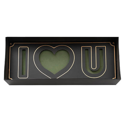 I Love U Rose Box with Foam Insert Black (61x26x11Hcm)