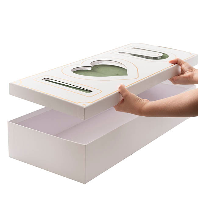 I Love U Rose Box with Foam Insert White (61x26x11Hcm)