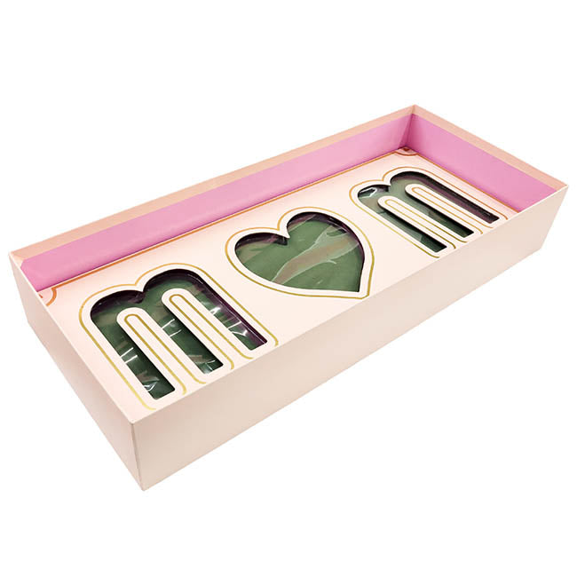 Love Mum Rose Flower Box with Foam Insert Pink (61x26x11Hcm)