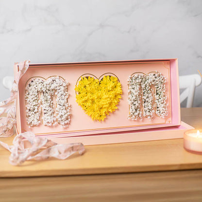 Love Mum Rose Flower Box with Foam Insert Pink (61x26x11Hcm)