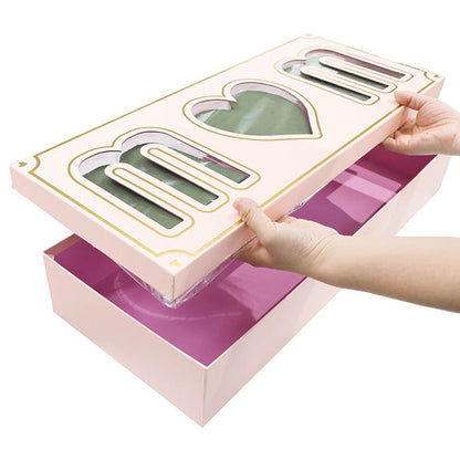 Love Mum Rose Flower Box with Foam Insert Pink (61x26x11Hcm)