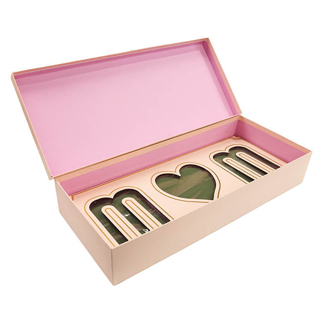 Love Mum Rose Flower Box with Foam Insert Pink (61x26x11Hcm)