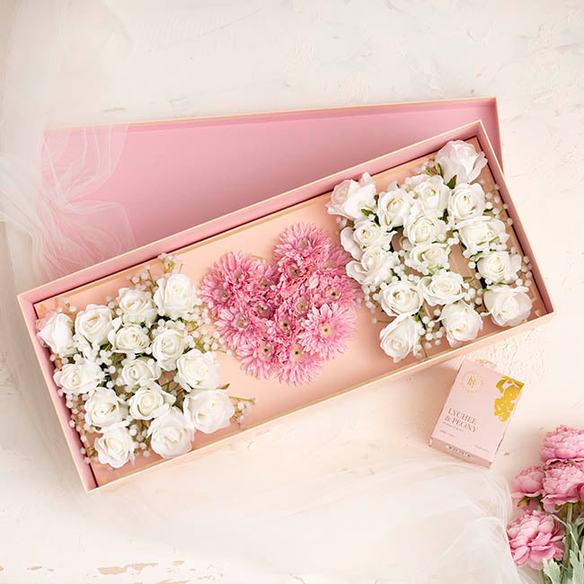 Love Mum Rose Flower Box with Foam Insert Pink (61x26x11Hcm)