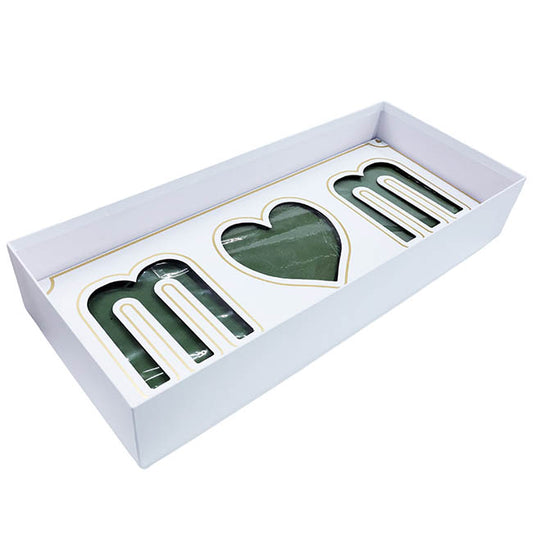 Love Mum Rose Flower Box with Foam Insert White(61x26x11Hcm)