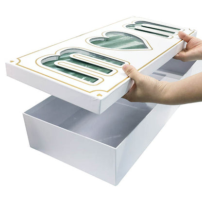 Love Mum Rose Flower Box with Foam Insert White(61x26x11Hcm)