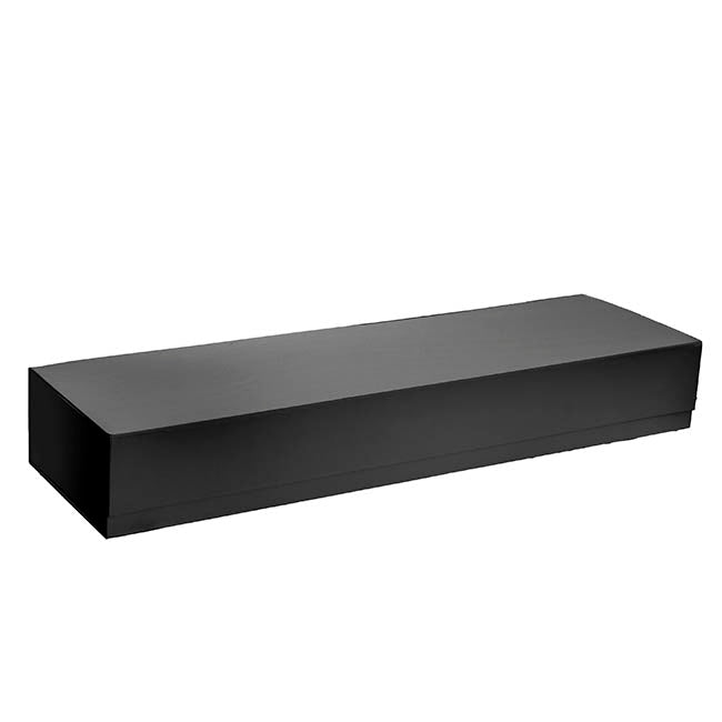 Rose Box Magnetic Flat Pack Dozen Black (75x21x11cmH)