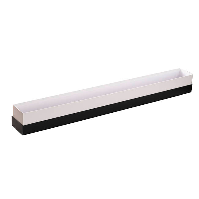 Pearlescent Ribbed Accent Rose Box Single Black (74x8x8cmH)