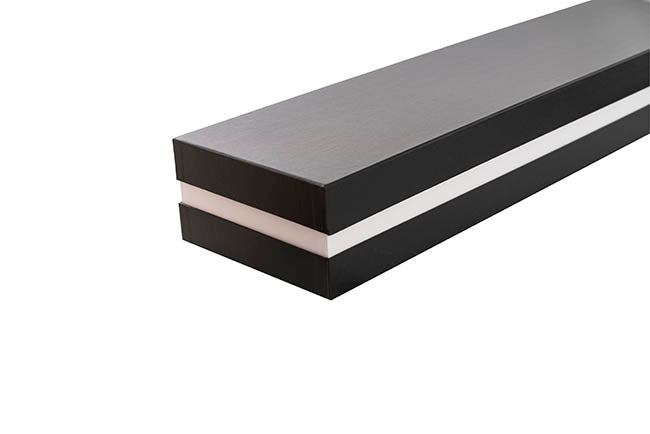 Pearlescent Ribbed Accent Rose Box Set 2 Black (75x21x11cmH)