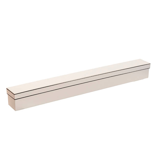 Diamond Emboss Rose Box Single Silhouette Ivory (74x8x8cmH)
