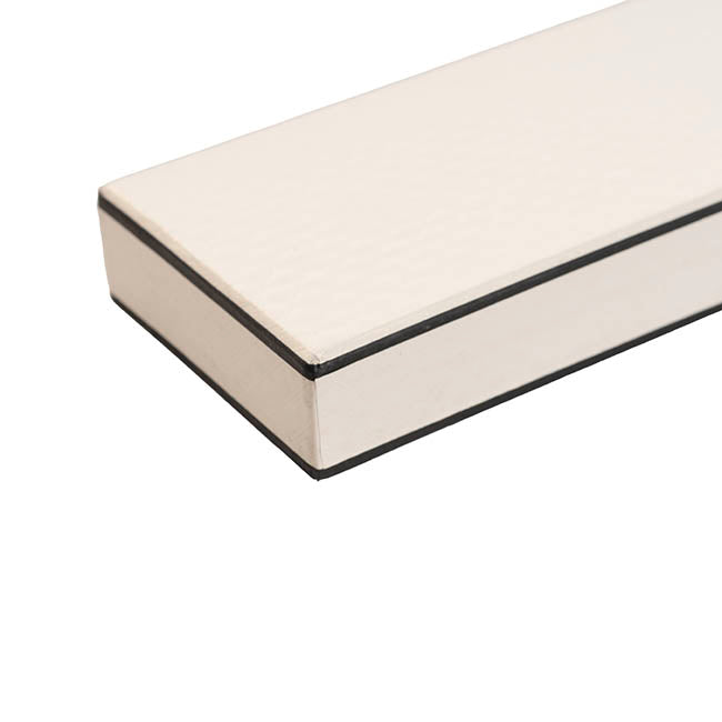 Diamond Emboss Rose Box Single Silhouette Ivory (74x8x8cmH)