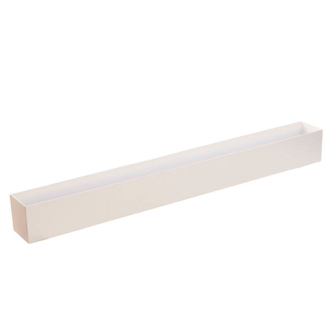 Diamond Emboss Rose Box Single Silhouette Ivory (74x8x8cmH)