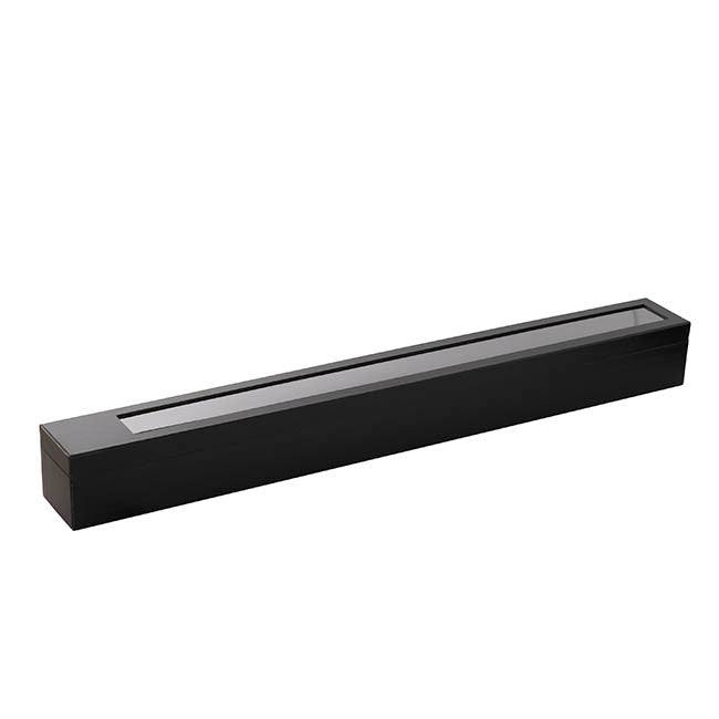 Deluxe Full Window Rose Box Single Black (74x8x8cmH)