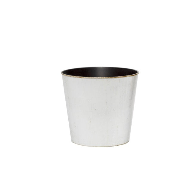 Flora Antique Pot Round (13Dx11.5cmH) White