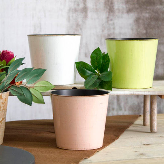 Flora Antique Pot Round (13Dx11.5cmH) White