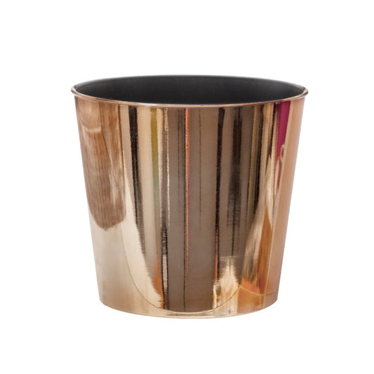 Flora Chrome Pot Round (17Dx15.5cmH) Rose Gold