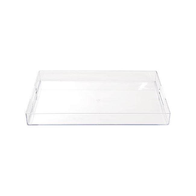 Clear Acrylic Tray Rectangular w Handles (35x25x4cmH)