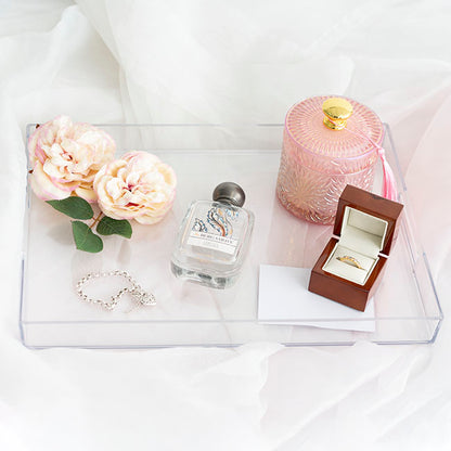 Clear Acrylic Tray Rectangular w Handles (40x30x4cmH)