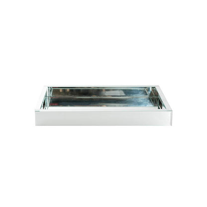 Mirror Tray Rectangle w Handle Silver (30x40x5cmH)