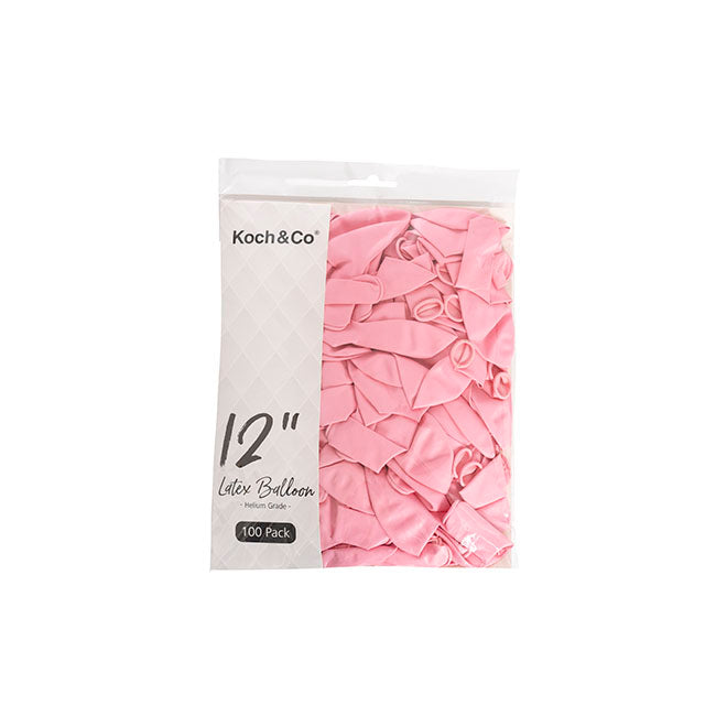 Latex Koch Balloon 12" 100 Pack Pastel Pink (31cmD)