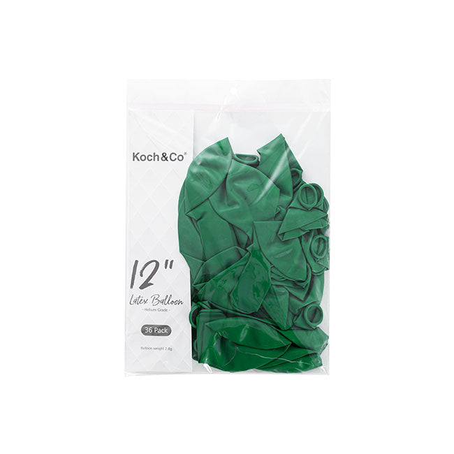 Latex Balloon 12" Pack 36 Emerald Green (30.5cmD)