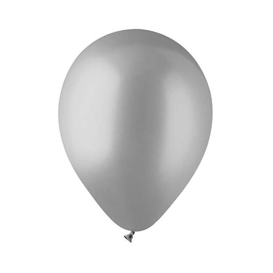 Latex Balloon 12" Pack 36 Metallic Silver (30.5cmD)