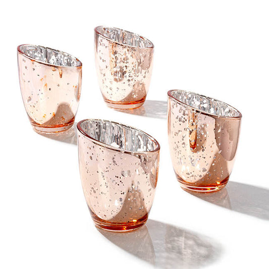 Glass Votive Candle Holder Arena (7.6Dx9cmH) Mercury Copper