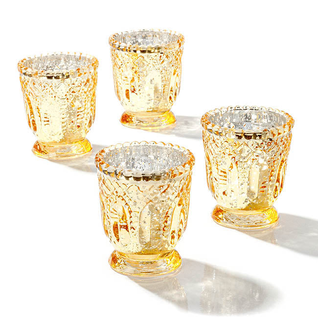 Glass Votive Candle Holder Heirloom Gold (7.2x7.6cmH)